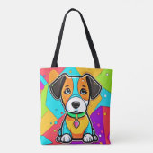 Cartoon Puppy Art Print Tasche (Rückseite)