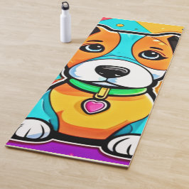 Cartoon Puppy Art Print Yogamatte