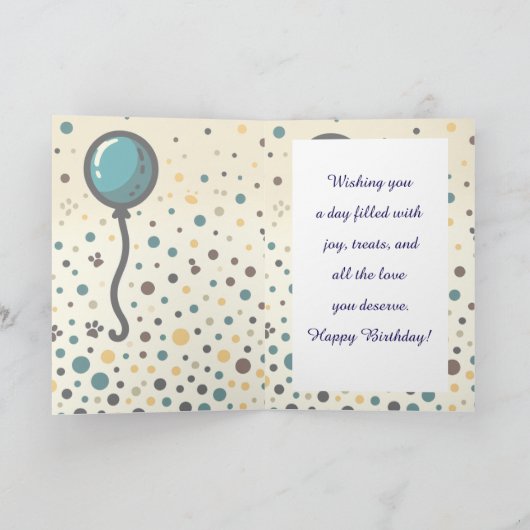 Cartoon Puppy Birthday Card - Modern Cute Karte (Innenseite)