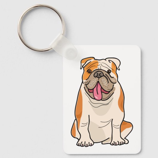 Cartoon Puppy Dog Lover Gifts Cute English Bulldog Schlüsselanhänger (Vorderseite)