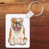 Cartoon Puppy Dog Lover Gifts Cute English Bulldog Schlüsselanhänger (Rückseite)