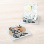 CARTOON PUPPY GLASUNTERSETZER (Schrägansicht)