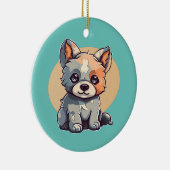 CARTOON PUPPY KERAMIK ORNAMENT (Rechts)