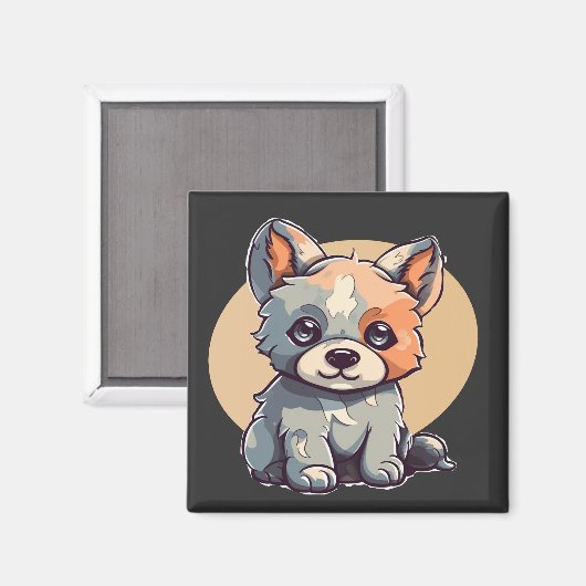 CARTOON PUPPY MAGNET (Vorderseite/Rückseite)