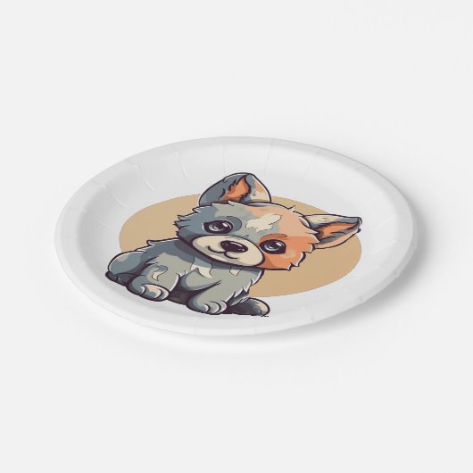 CARTOON PUPPY PAPPTELLER (Schrägansicht)