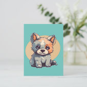 CARTOON PUPPY POSTKARTE (Stehend Vorderseite)