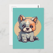 CARTOON PUPPY POSTKARTE (Vorne/Hinten)