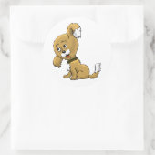 Cartoon Puppy Runder Aufkleber (Tasche)