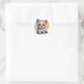 CARTOON PUPPY RUNDER AUFKLEBER (Tasche)