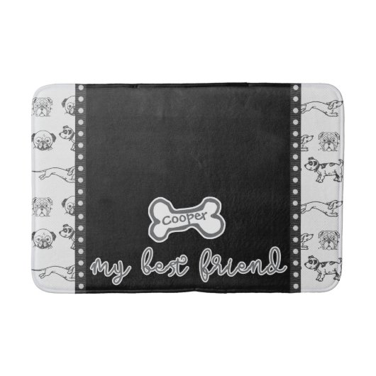 Cartoon Pups Päpst Mittlere Badematte (Vorderseite)