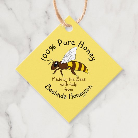 Cartoon Pure Honey Jar Tags Geschenkanhänger (Vorderseite)