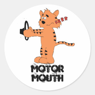 Cartoon Purring Tiger Classic Round Aufkleber