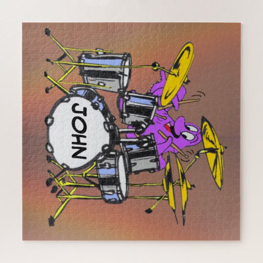 Cartoon Puzzle: Music Octopus Cust. Text Puzzle (Horizontal)