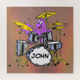 Cartoon Puzzle: Music Octopus Cust. Text Puzzle