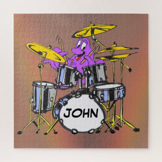 Cartoon Puzzle: Music Octopus Cust. Text Puzzle (Vertikal)