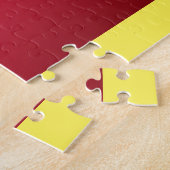 Cartoon Puzzle: Niedlich sitzender Hund, Regenboge Puzzle (Seite)