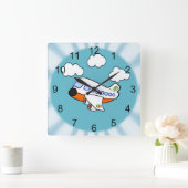 Cartoon Quadratische Wanduhr (Zuhause)