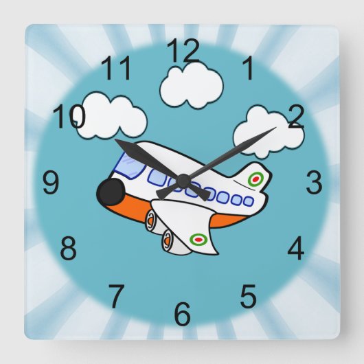 Cartoon Quadratische Wanduhr (Vorderseite)