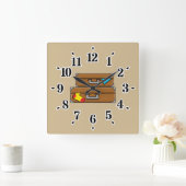 Cartoon Quadratische Wanduhr (Zuhause)