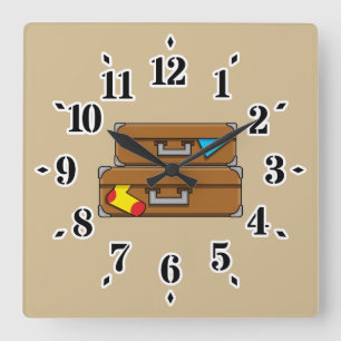 Cartoon Quadratische Wanduhr