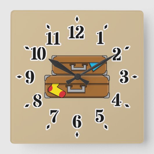Cartoon Quadratische Wanduhr (Vorderseite)