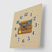 Cartoon Quadratische Wanduhr (Winkel)