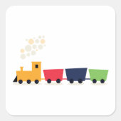Cartoon Quadratischer Aufkleber (Vorderseite)