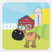 Cartoon Quadratischer Aufkleber (Vorderseite)