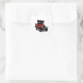 Cartoon Quadratischer Aufkleber (Tasche)