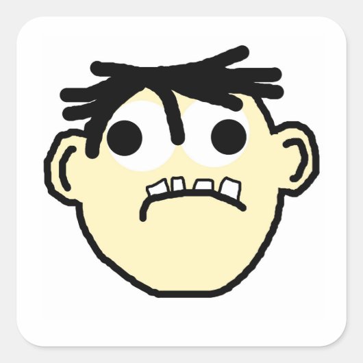Cartoon Quadratischer Aufkleber (Vorderseite)