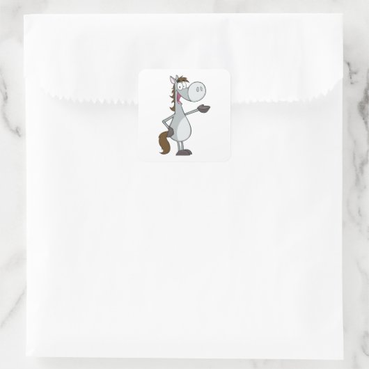 Cartoon Quadratischer Aufkleber (Tasche)