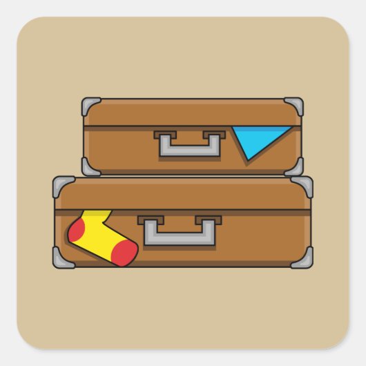 Cartoon Quadratischer Aufkleber (Vorderseite)