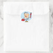 Cartoon Quadratischer Aufkleber (Tasche)