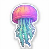 Cartoon-Qualle Aufkleber (Vorderseite)