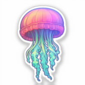 Cartoon-Qualle Aufkleber (Vorderseite)