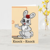 Cartoon Rabbit Knock-Knock Joke Gefühl Besseres Au Karte (Gelbe Blume)
