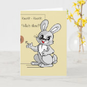 Cartoon Rabbit Knock-Knock Joke Grußkarte Karte (Gelbe Blume)