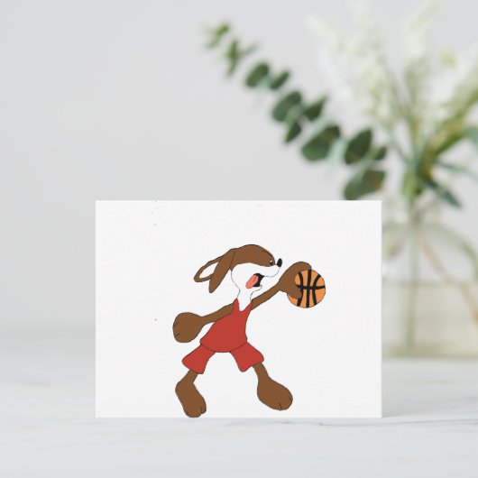 Cartoon Rabbit Michael Jordan Fan Postkarte (Stehend Vorderseite)