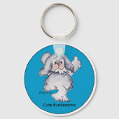Cartoon Rabbit Niedlich personalisierte Keychains Schlüsselanhänger (Vorderseite)