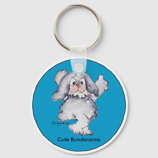 Cartoon Rabbit Niedlich personalisierte Keychains Schlüsselanhänger (Vorderseite)