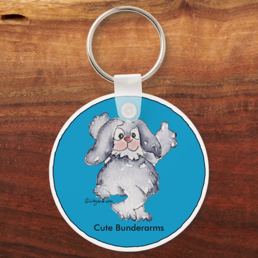 Cartoon Rabbit Niedlich personalisierte Keychains Schlüsselanhänger (Vorderseite)
