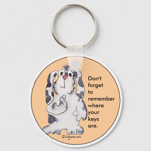 Cartoon Rabbit Niedlich personalisierte Keychains Schlüsselanhänger (Vorderseite)