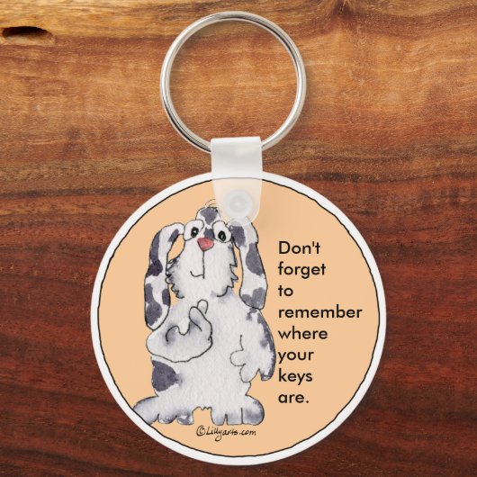 Cartoon Rabbit Niedlich personalisierte Keychains Schlüsselanhänger (Vorderseite)