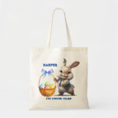 Cartoon Rabbit Ostereier Korbname Tragetasche (Vorne)