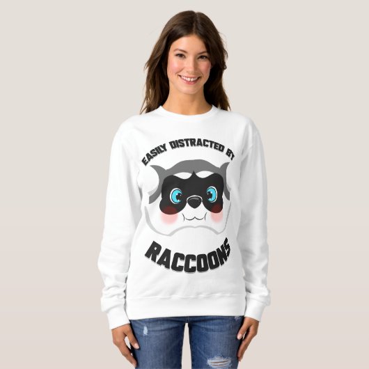 Cartoon Raccoon Tiergeschenk für Mülleimer Panda L Sweatshirt (Vorne ganz)