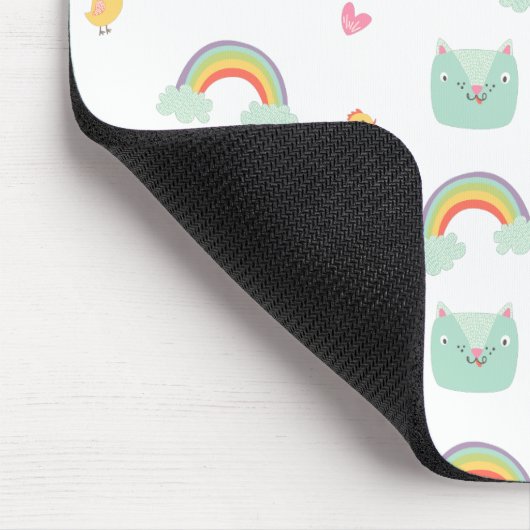 Cartoon Rainbow Cat Pattern Mousepad (Ecke)
