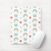 Cartoon Rainbow Cat Pattern Mousepad (Mit Mouse)