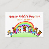 Cartoon Rainbow Daycare Kinderbetreuung Business C Visitenkarte (Vorderseite)