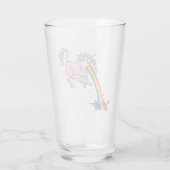 Cartoon Rainbow Unicorn Glas (Rückseite)