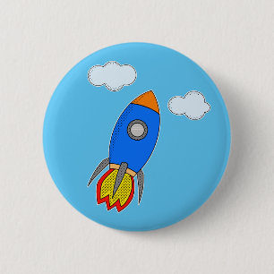 Cartoon-Rakete Button